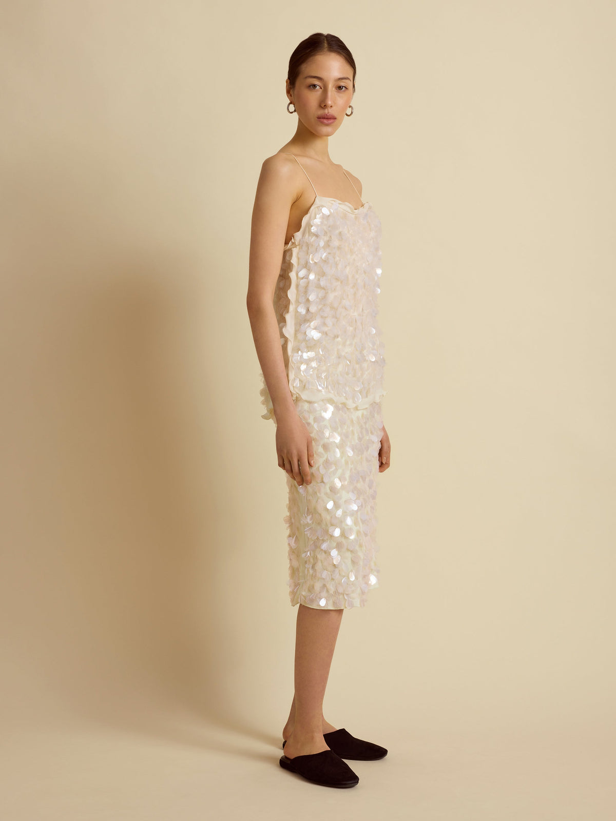 Paillette Camisole in Ivory