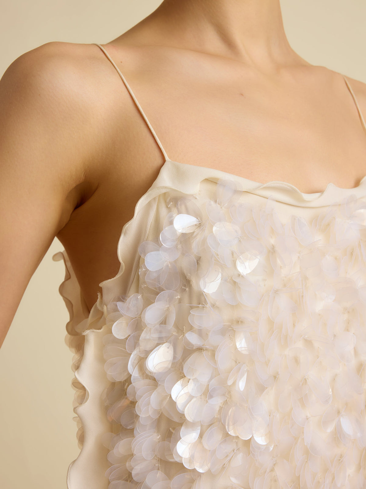 Paillette Camisole in Ivory