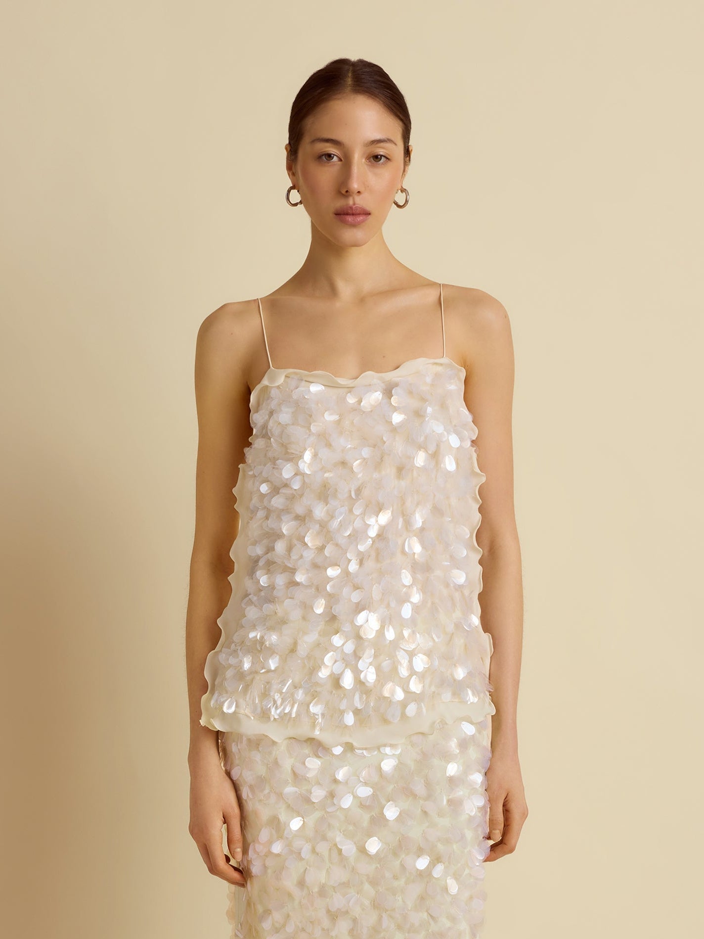 Paillette Camisole in Ivory