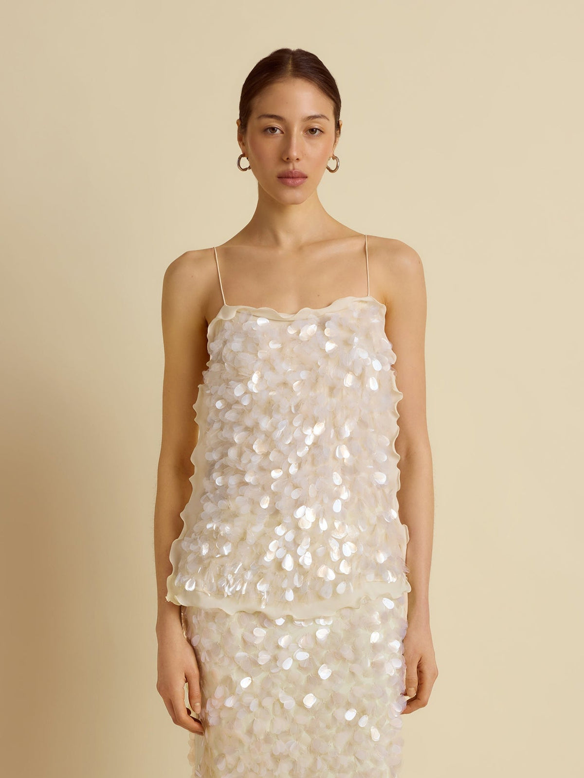 Paillette Camisole in Ivory