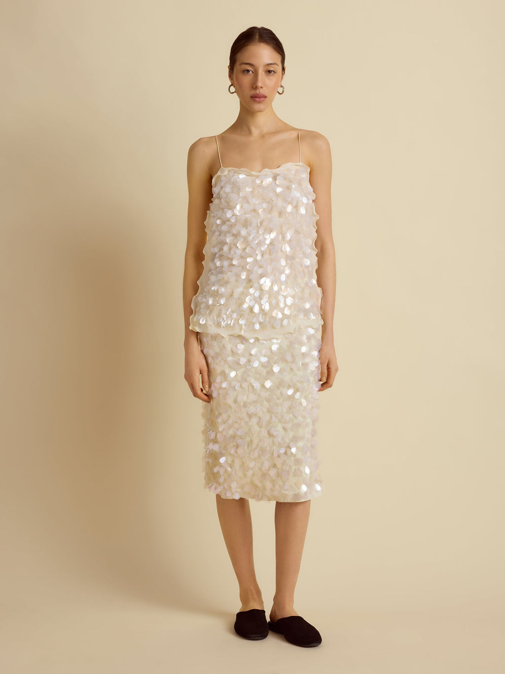 Paillette Camisole in Ivory