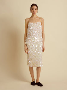 Paillette Camisole in Ivory