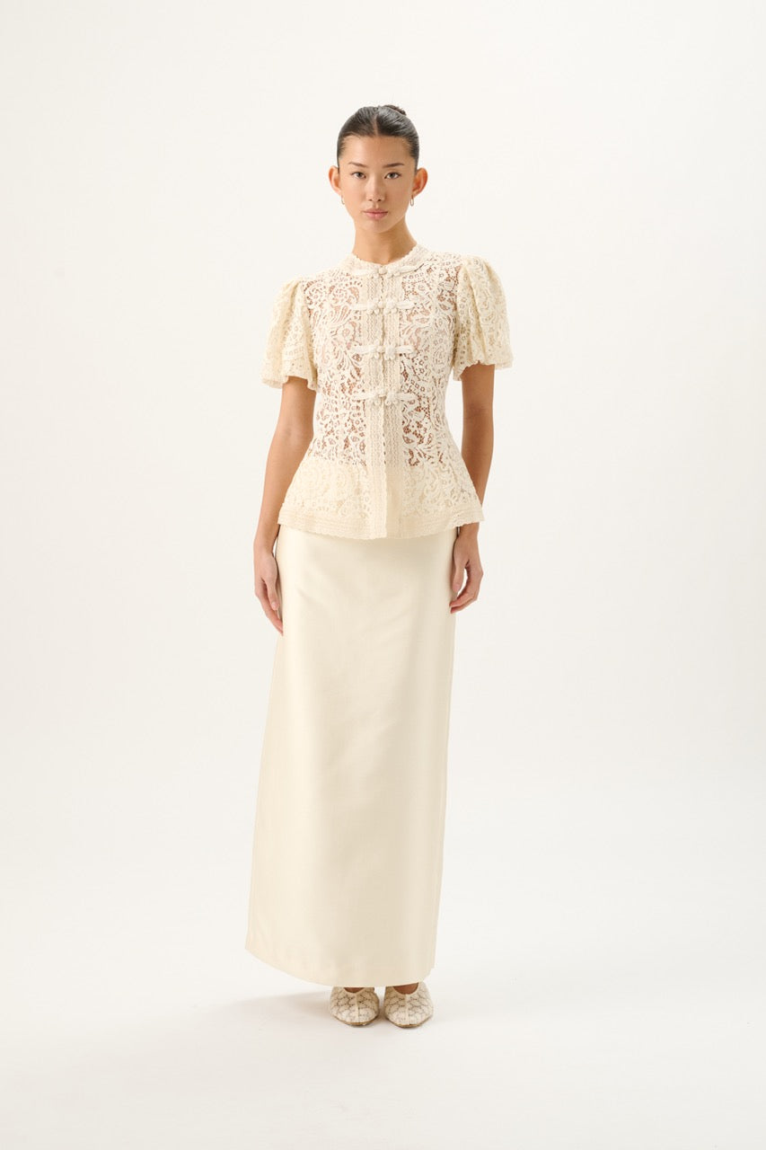 Augusta Lace Top in Fleurette Lace