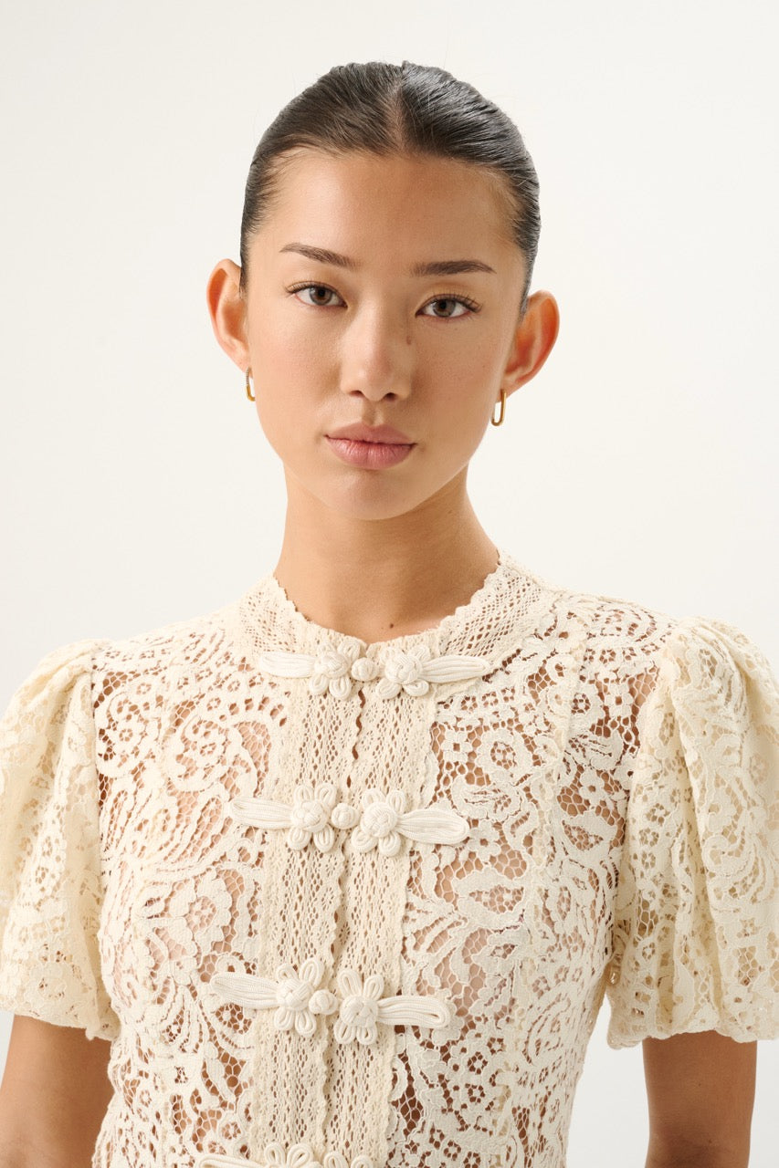 Augusta Lace Top in Fleurette Lace