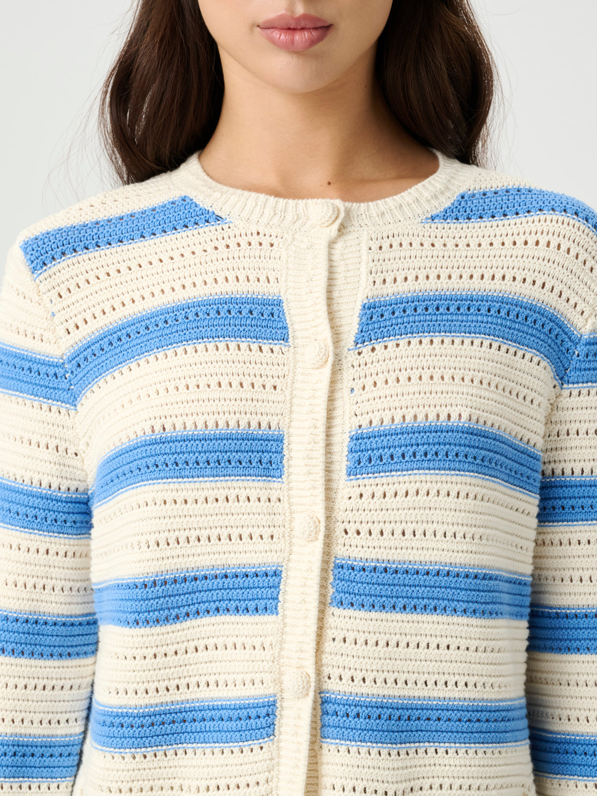 Manon Knit Cardigan in Bleu