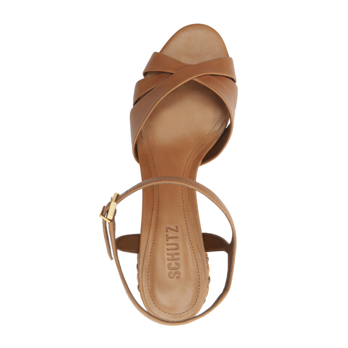 Keefa Mid Block Atanado Leather Sandal in Brown