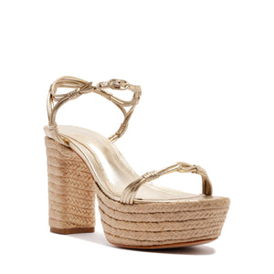 Nara Platform Metallic Sandal in Platinum