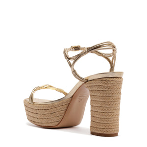 Nara Platform Metallic Sandal in Platinum