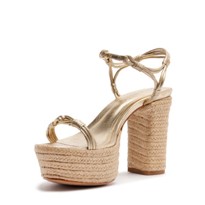 Nara Platform Metallic Sandal in Platinum