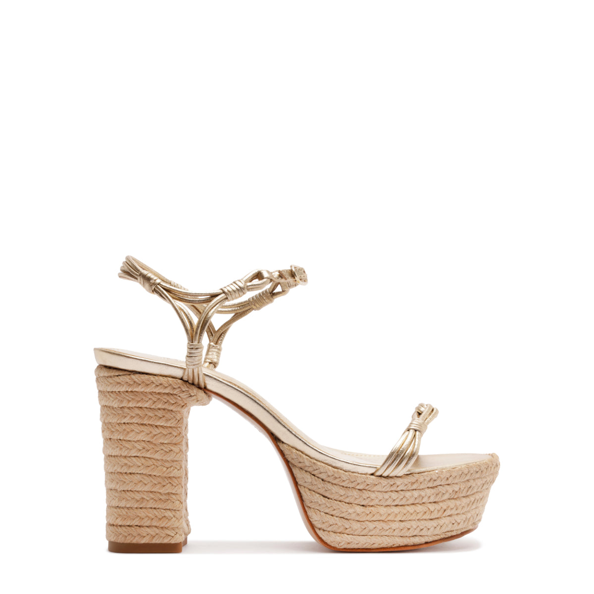 Nara Platform Metallic Sandal in Platinum