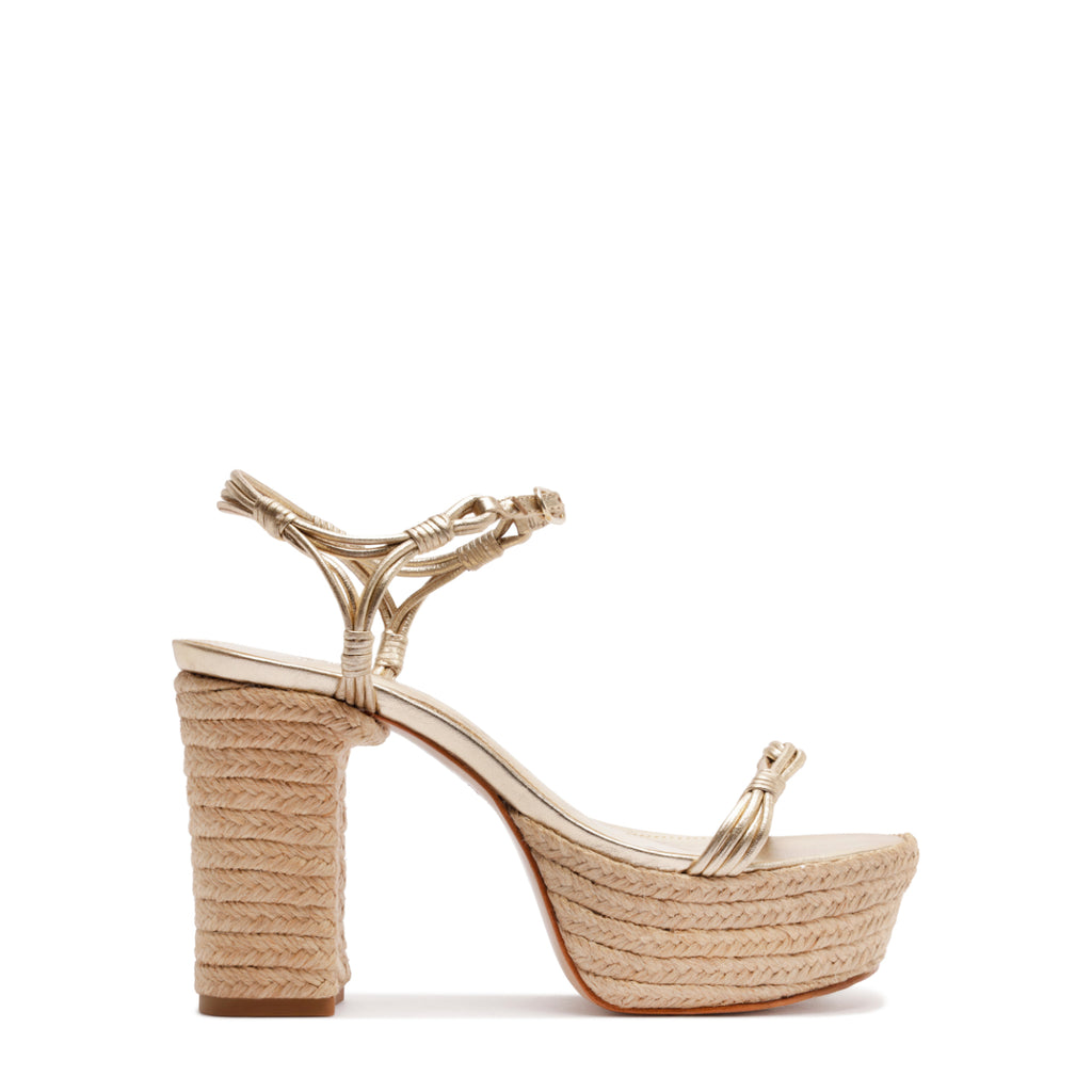 Nara Platform Metallic Sandal in Platinum