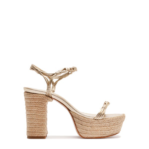 Nara Platform Metallic Sandal in Platinum