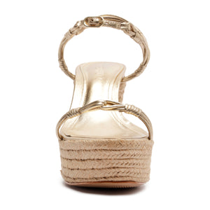 Nara Platform Metallic Sandal in Platinum