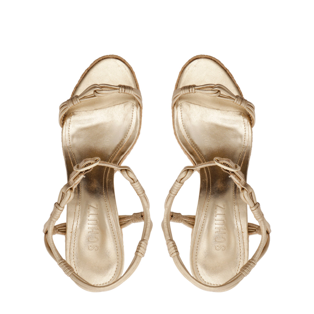 Nara Platform Metallic Sandal in Platinum