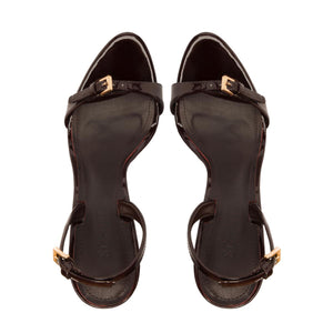 Aurora Sling Patent Sandal in Maplewood
