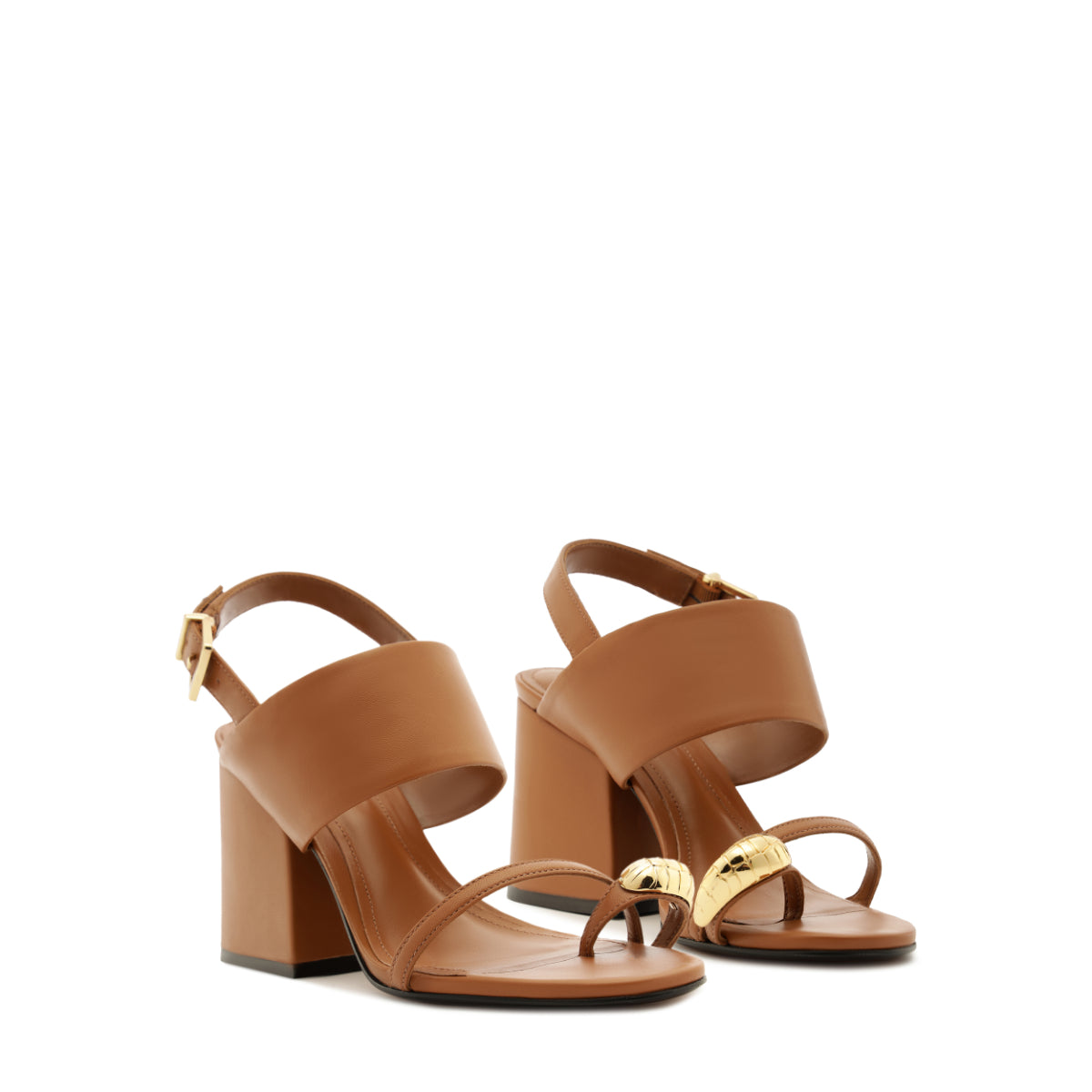 Mandy Leather Sandal in Miele