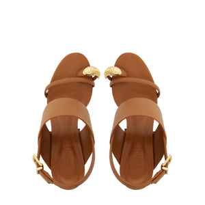 Mandy Leather Sandal in Miele