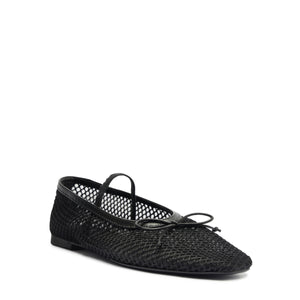 Arissa Mesh Leather Flat in Black