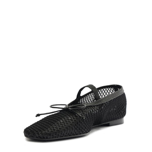 Arissa Mesh Leather Flat in Black