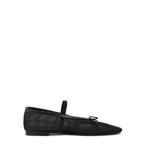 Arissa Mesh Leather Flat in Black