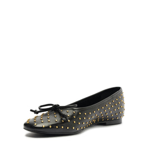 Arissa Atanado Studded Leather Flat in Black