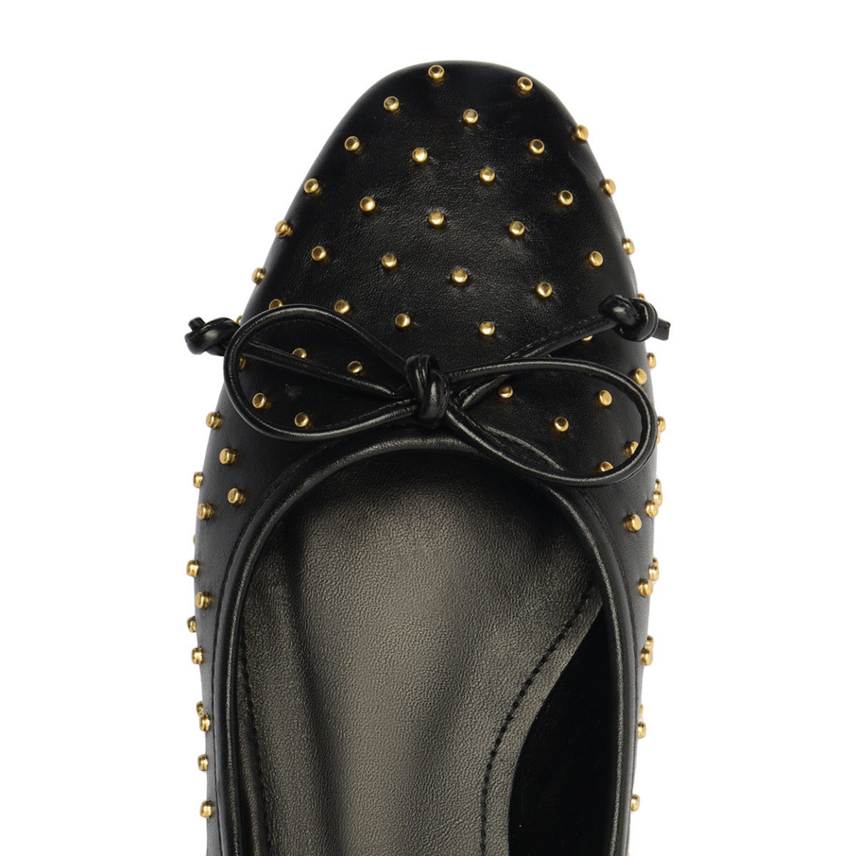 Arissa Atanado Studded Leather Flat in Black