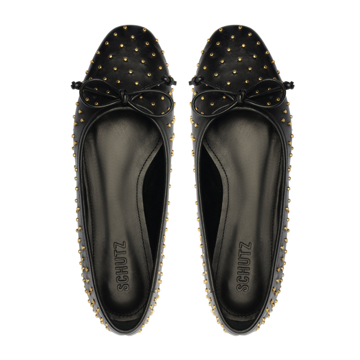 Arissa Atanado Studded Leather Flat in Black