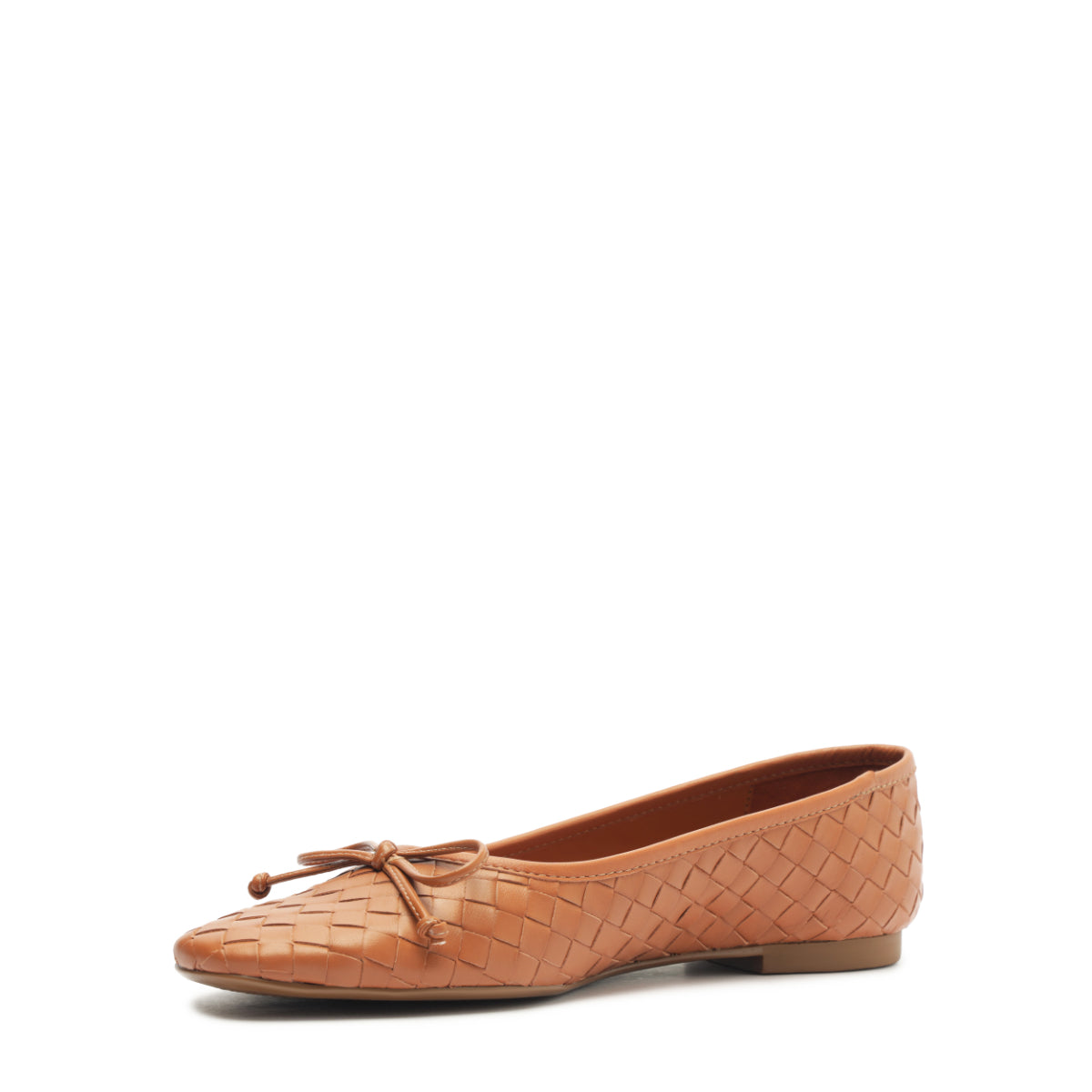 Arissa Woven Atanado Leather Flat in Brown