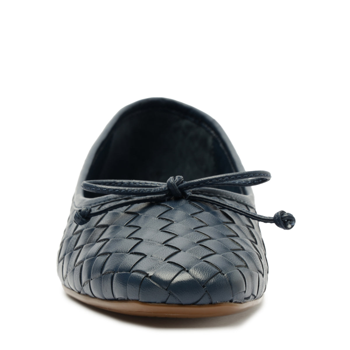 Arissa Woven Atanado Leather Flat in Blue