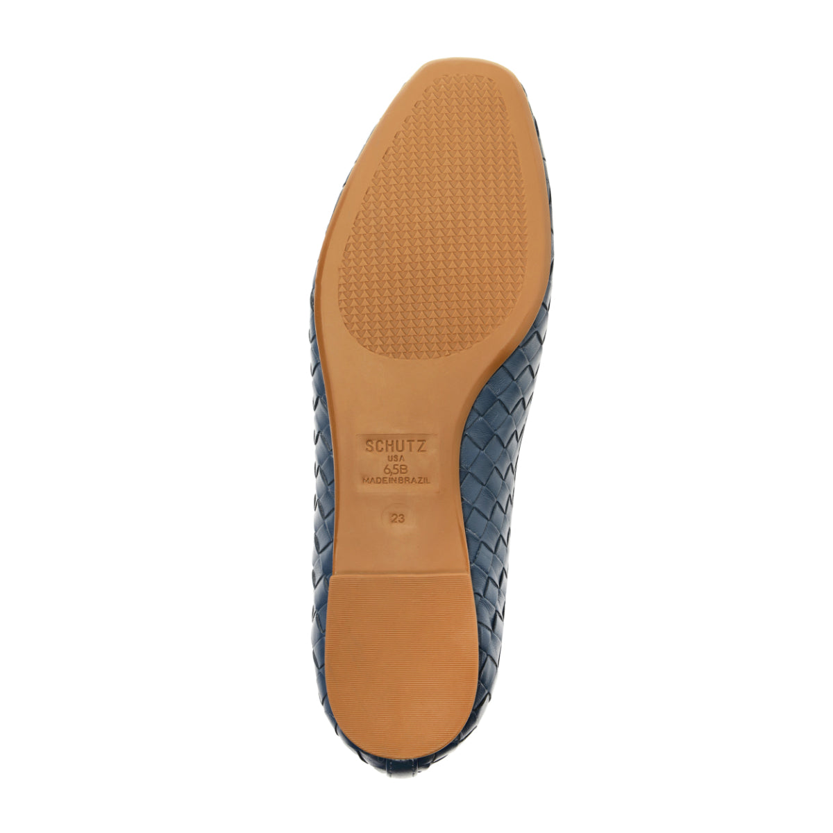 Arissa Woven Atanado Leather Flat in Blue