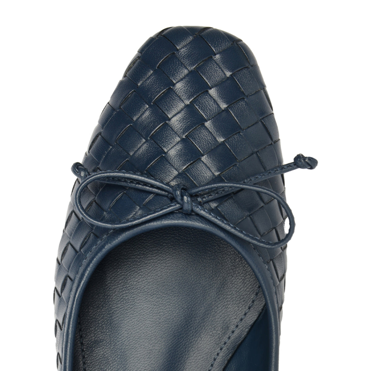 Arissa Woven Atanado Leather Flat in Blue