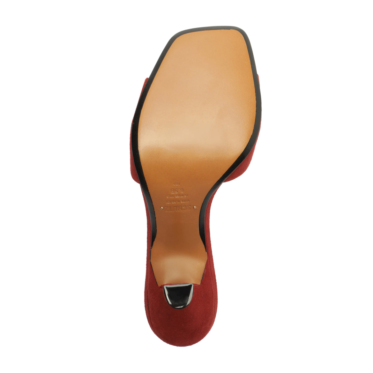 Posseni Suede Sandal in Red Brown