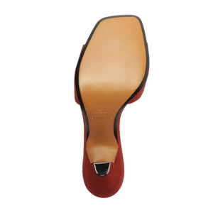 Posseni Suede Sandal in Red Brown