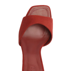 Posseni Suede Sandal in Red Brown