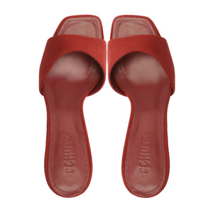 Posseni Suede Sandal in Red Brown
