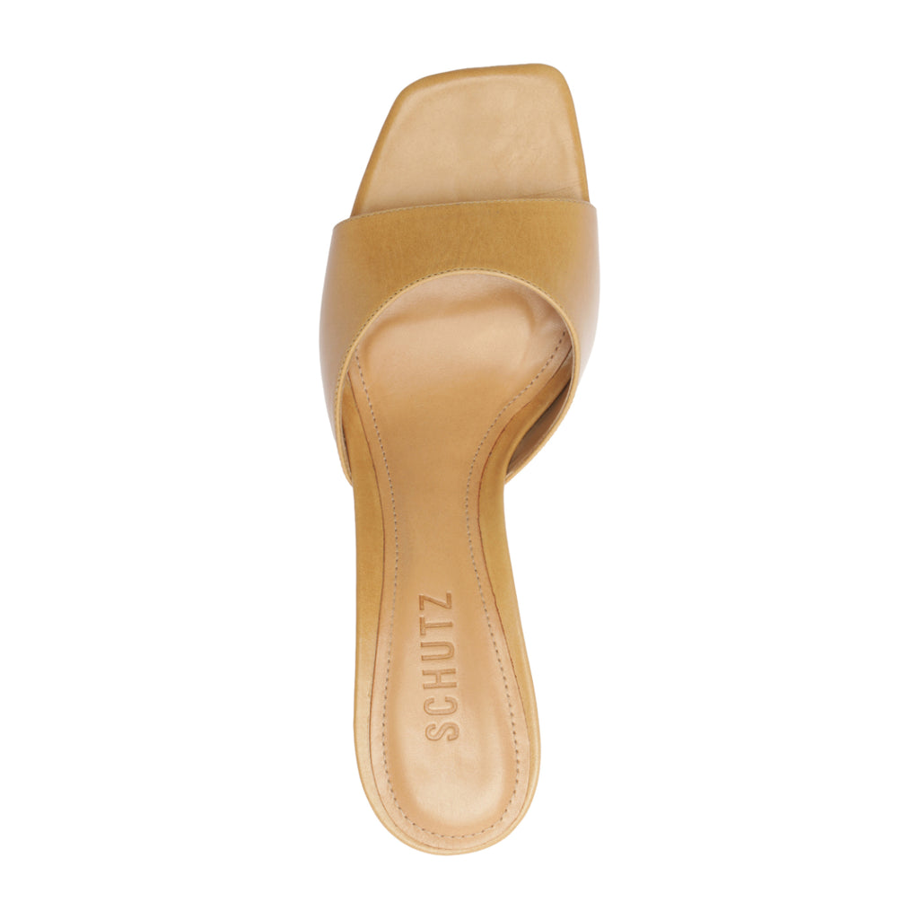 Leena Leather Sandal in Light Wood