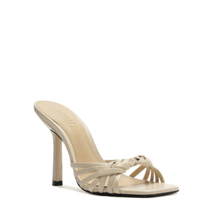 Tara Mule Leather Sandal in Sugar White