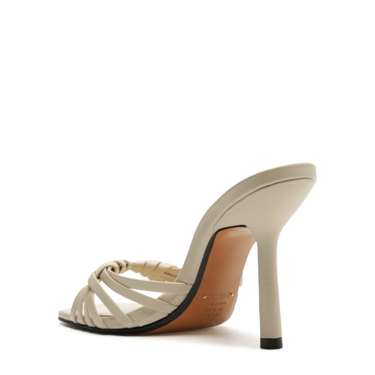 Tara Mule Leather Sandal in Sugar White