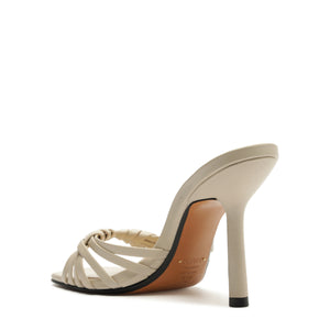 Tara Mule Leather Sandal in Sugar White
