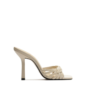 Tara Mule Leather Sandal in Sugar White