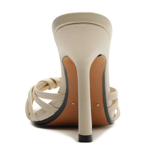 Tara Mule Leather Sandal in Sugar White