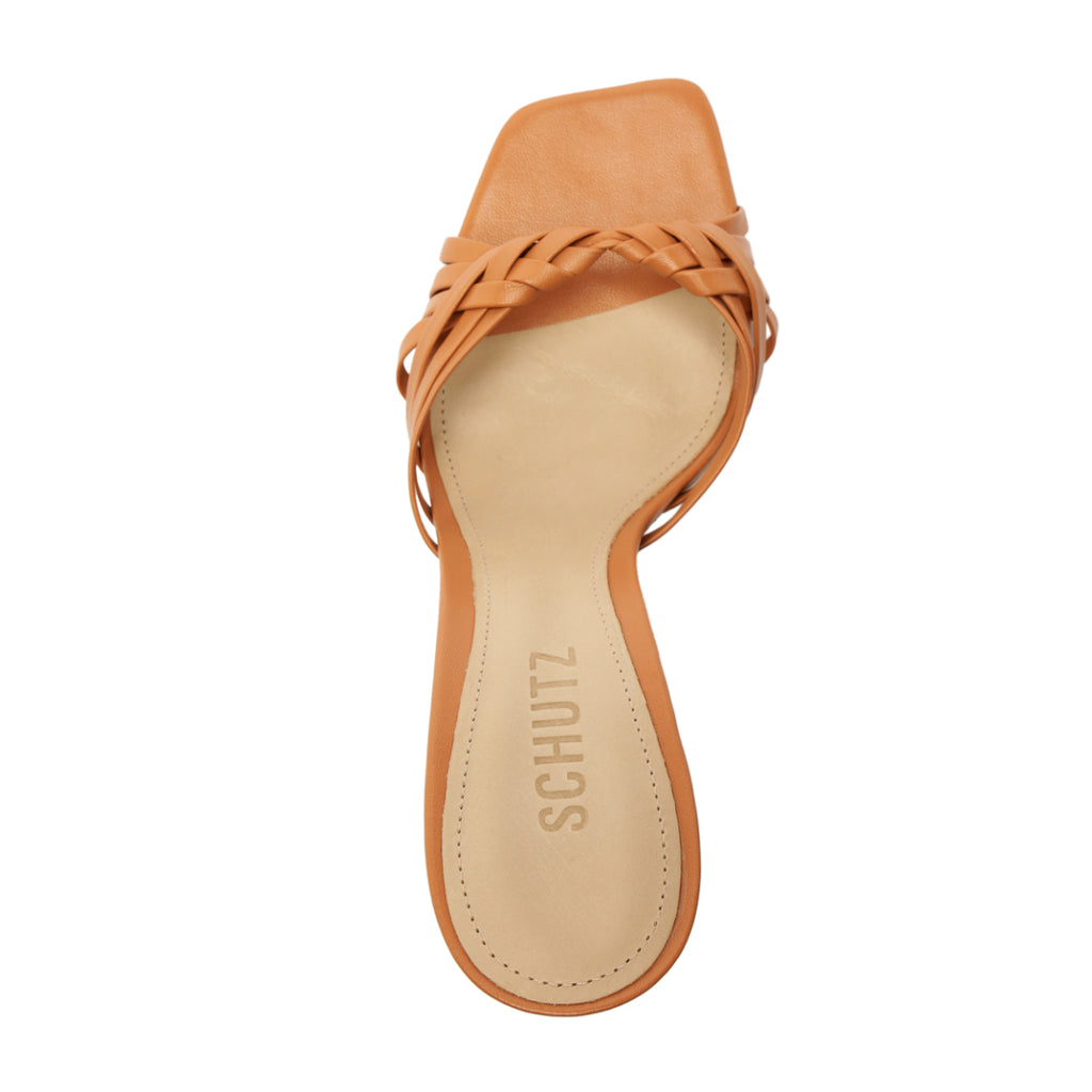 Tara Mule Leather Sandal in Earth Clay