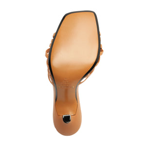 Tara Mule Leather Sandal in Earth Clay