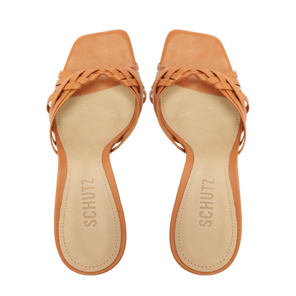 Tara Mule Leather Sandal in Earth Clay