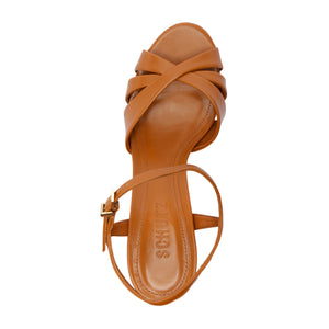 Keefa Raffia High Block in Burnt Honey
