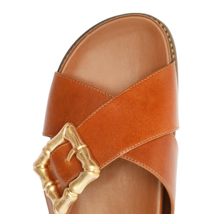 Enola Crossed Atanado Leather Sandal