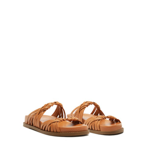 Tara Sporty Leather Sandal in Earth Clay