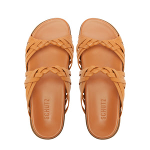 Tara Sporty Leather Sandal in Earth Clay