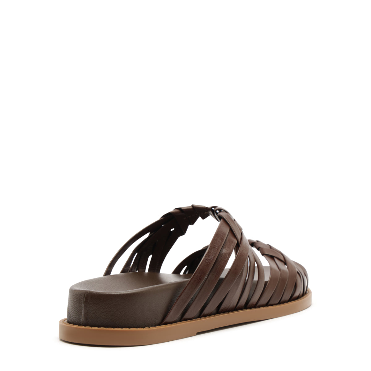 Tara Sporty Leather Sandal in Chestnut Brown
