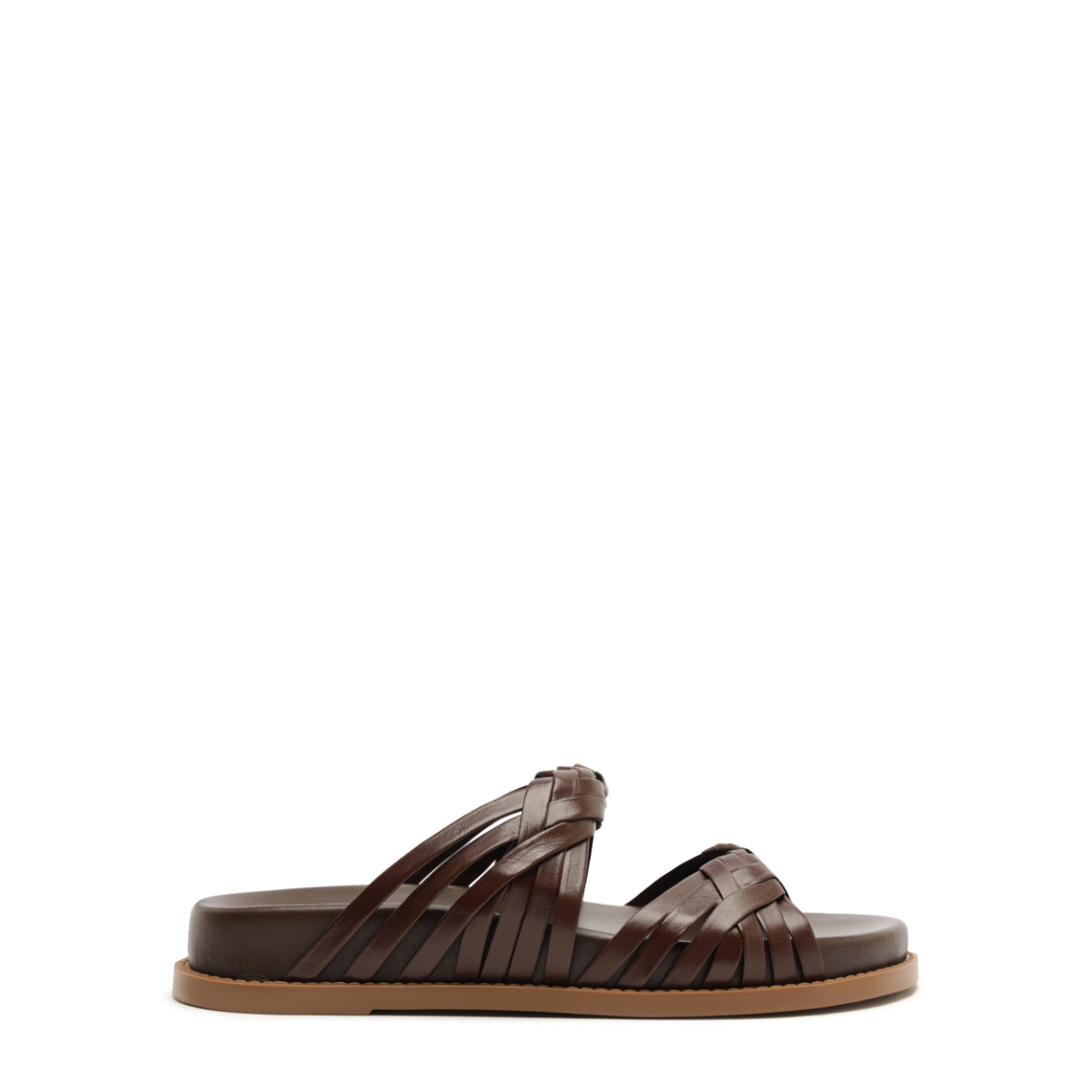 Tara Sporty Leather Sandal in Chestnut Brown